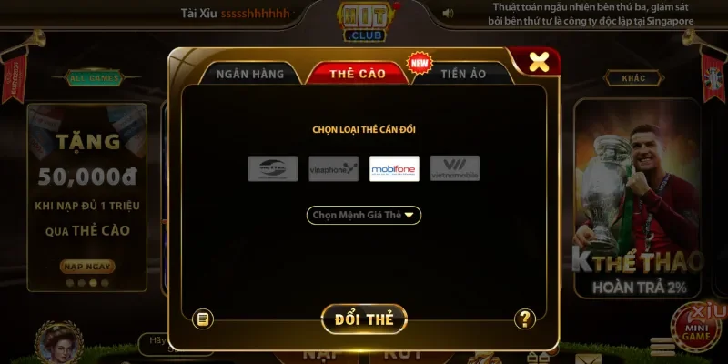 Hệ thống xử lý lệnh tự động giúp dòng tiền chuyển về ví người chơi tức thì.